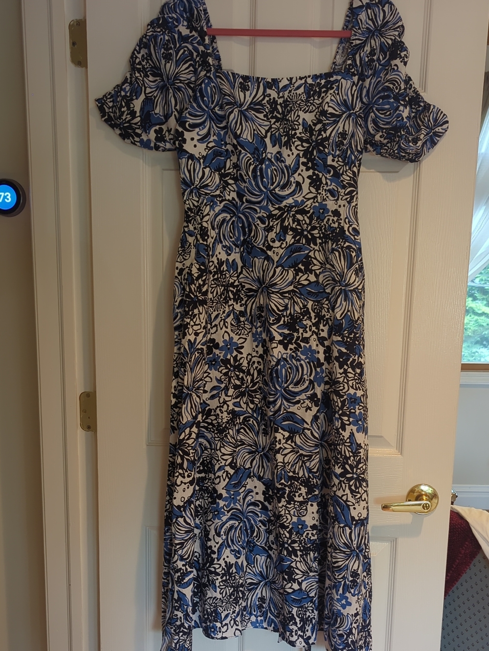 Lilly Pulitzer Blue and White Floral Midi Dress